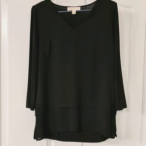 Michael Kors Black Two Tier Tunic Blouse